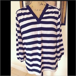 🆕 Violet & Claire navy and white striped blouse